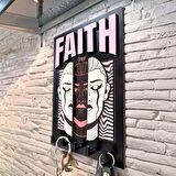 CajuArt Urban Sokak Stili Tasarım Faith İnanç Duvar Askısı Anahtarlık Dekor
