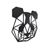 CajuArt Dekoratif Geometrik 45 cm Panda Ahşap Tablo Duvar Dekoru 