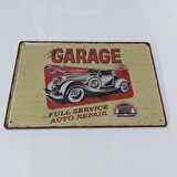 CajuArt Garage Eski Araba Tamir Temalı 20x30 cm Metal Plaka Tablo