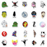 50 Adet Tekrarsız Karışık Stil Modern Pvc Sticker 016