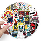 50 Adet Tekrarsız Film Karışık Retro Pvc Sticker Süs 012
