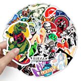 CajuArt 50 Adet Tekrarsız Karışık Retro Kalite PVC Sticker 011