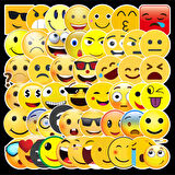 50 Adet Tekrarsız Emojiler Kalite Pvc Sticker Süs 07