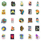 50 Adet Tekrarsız Seyahat Macera Kalite Pvc Sticker 06