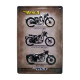 Bsa Üç Motor Temalı 20x30 Cm Metal Plaka Metal Tablo