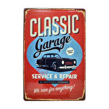 Classic Garage Temalı 20x30 Cm Metal Plaka Metal Tablo