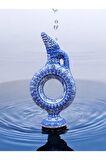 Hitit Model %100 El Işlemesi,kabartma Desenli Dekoratif Çini Vazo (20 CM)