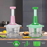 1,5 Litre El Rondosu 3 Paslanmaz Çelik Bıçaklı Basmalı Sebze Meyve Doğrayıcı-Rendeleyici-Kurutucu