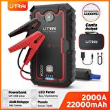 UTRAI Jstar One 22000mAh 2000A Jump Starter Taşınabilir Akü Takviye Cihazı ( Çanta + Pusula + Powerbank + Led Lamba)