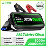 UTRAI Jstar 8 74Wh 20000mAh 3000A Jump Starter Taşınabilir Akü Takviye Cihazı ( Powerbank + Led Lamba + Taşıma Kılıfı + LCD Ekran )
