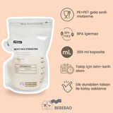Bebebao Anne Sütü Saklama Poşeti 200 ml 50'li