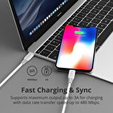 Tronsmart LCC04 Type-C Lightning iPhone Hızlı Şarj Kablosu Siyah
