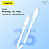 Foneng X107 60W 27CM Type-c TO Type-C Şarj Ve Data Kablosu 