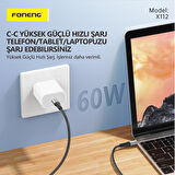 Foneng X112 60W Type-c To Type-C Şarj Ve Data Kablosu İp Örgülü
