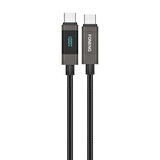FONENG XS05 100W Dijital Ekranlı Type-C to Type-C Şarj Ve Data Kablosu İp Örgülü 1,2M
