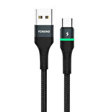 Foneng X79 66W Led Işıklı Usb To Type-C Şarj Ve Data Kablosu İp Örgülü