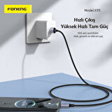 Foneng X95 60W Type-c To Type-C Şarj Ve Data Kablosu İp Örgülü 1,2M