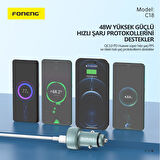 Foneng C18 48W 1xusb 1xtype-C Girişli Dijital Göstergeli Araç Içi Çakmaklık Şarj Aleti