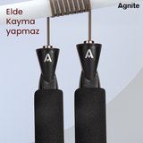Rulmanlı Çelik Atlama İpi Sünger Saplı Fitness Siyah