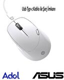 Asus Adol MS012 2,4GH Wireless Bluetooth Kablosuz Mouse Beyaz