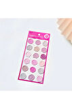 Pembe Temalı 3D Pul Sticker Seti • Bullet Journal (GGK-DF021)