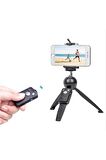 Tiktok Kollu Masa Mini Tripodu 25cm Bluetooth Kumanda Dslr Cep Telefonu