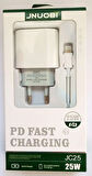 Jnuobi JC25 25w TYPE-C den Lightning Dönüşümlü Hızlı Şarj Adaptörü 3 A-5V / 2.22A-9V / 12v-1.5A