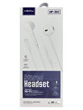 HEPU HP-301 iPh Lightning Stereo Kulak İçi Kablolu Kulaklık Beyaz