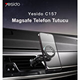 Yesido C157 Ayarlanabilir Izgara Klipsli Manyetik Magsafe Araç Tutucu - Siyah