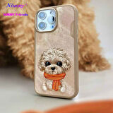 iPhone 16 Pro Max Uyumlu 3D Göz Köpek Detaylı Gerçek Nakış İşlemeli Kabartmalı New Big Eyes Kılıf