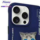iPhone 15 Pro Max Uyumlu 3D Gözlük Zincir Handsome Kedi Nakış İşlemeli Kabartmalı Cool Glasses Kılıf