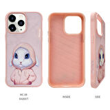 iPhone 15 Pro Uyumlu 3D Kıyafet Tavşan Detaylı Nakış İşlemeli Kabartmalı Fashion Pet Kılıf