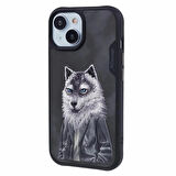 iPhone 15 Uyumlu 3D Kıyafet Kurt Detaylı Nakış İşlemeli Kabartmalı Fashion Pet Kılıf