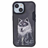 iPhone 15 Uyumlu 3D Kıyafet Kurt Detaylı Nakış İşlemeli Kabartmalı Fashion Pet Kılıf
