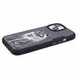 iPhone 15 Uyumlu 3D Kıyafet Kurt Detaylı Nakış İşlemeli Kabartmalı Fashion Pet Kılıf