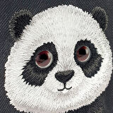 iPhone 15 Pro Uyumlu 3D Göz Panda Detaylı Gerçek Nakış İşlemeli Kabartmalı Big Eyes Kılıf