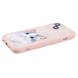 iPhone 15 Uyumlu 3D Göz Kedi Detaylı Gerçek Nakış İşlemeli Kabartmalı Big Eyes Kılıf