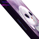iPhone 15 Uyumlu 3D Göz Mor Tavşan Detaylı Nakış İşlemeli Kabartmalı Big Eyes Kılıf
