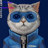 iPhone 15 Pro Uyumlu 3D Gözlük Fermuar Kedi Detaylı Nakış İşlemeli Kabartmalı Cool Cute Kılıf