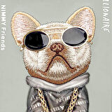 iPhone 15 Pro Uyumlu 3D Gözlük Dolar Zincir Köpek Nakış İşlemeli Kabartmalı Cool Glasses Kılıf