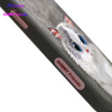 iPhone 15 Pro Uyumlu 3D Göz Gray Kedi Detaylı Gerçek Nakış İşlemeli Kabartmalı Big Eyes Kılıf