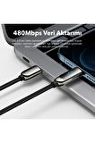 20w Usb-c To Lightning Dijital Ekranlı Hızlı Şarj Kablosu 1.2m ( Türkiye Garantili)