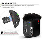 Lensgo 348C 1V2 Kablosuz Ikili Mikrofon Seti Siyah