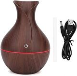 Ultrasonic Hava Nemlendirici Ahşap Görünüm Ortam Nemlendirici Işıklı Hava Nemlendirici Buharlı 7 Led