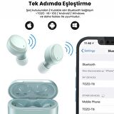Tozo T6S IPX8 Su Geçirmez ENC Gürültü Engelleme Bluetooth 5.3 TWS Kablosuz Kulaklık Mavi