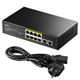 Cudy FS1010PG 8 Port 10/100Mbps PoE+ 120W PoE, 2 Uplink Portlu VLAN CCTV Rack Mount Metal Switch
