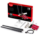 Cudy Adp We3000S Ax5400Mbps 2.4G/5G/6Ghz 2X5Dbi Anten Bt5.2 Mu-Mımo Kablosuz Wi-Fi 6E Pcıe Adaptör