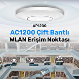 Cudy AP1200 1 Portlu 10/100Mbps AC1200 2 Anten Tavan Access Point