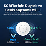 Cudy AP1200 1 Portlu 10/100Mbps AC1200 2 Anten Tavan Access Point