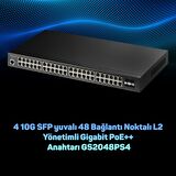 Cudy GS2048PS4 4SFP+,2Consol,48Port Base-TGigabit L2 Yönetilebilir 720WPoE++ Metal Rack Mount Switch
